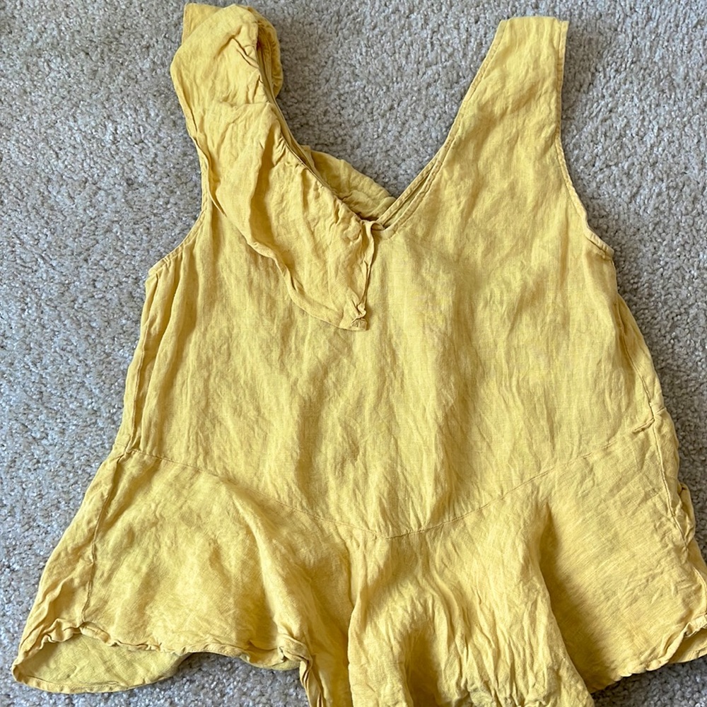 Zara Yellow Ruffle Tank - Picture 2 of 3